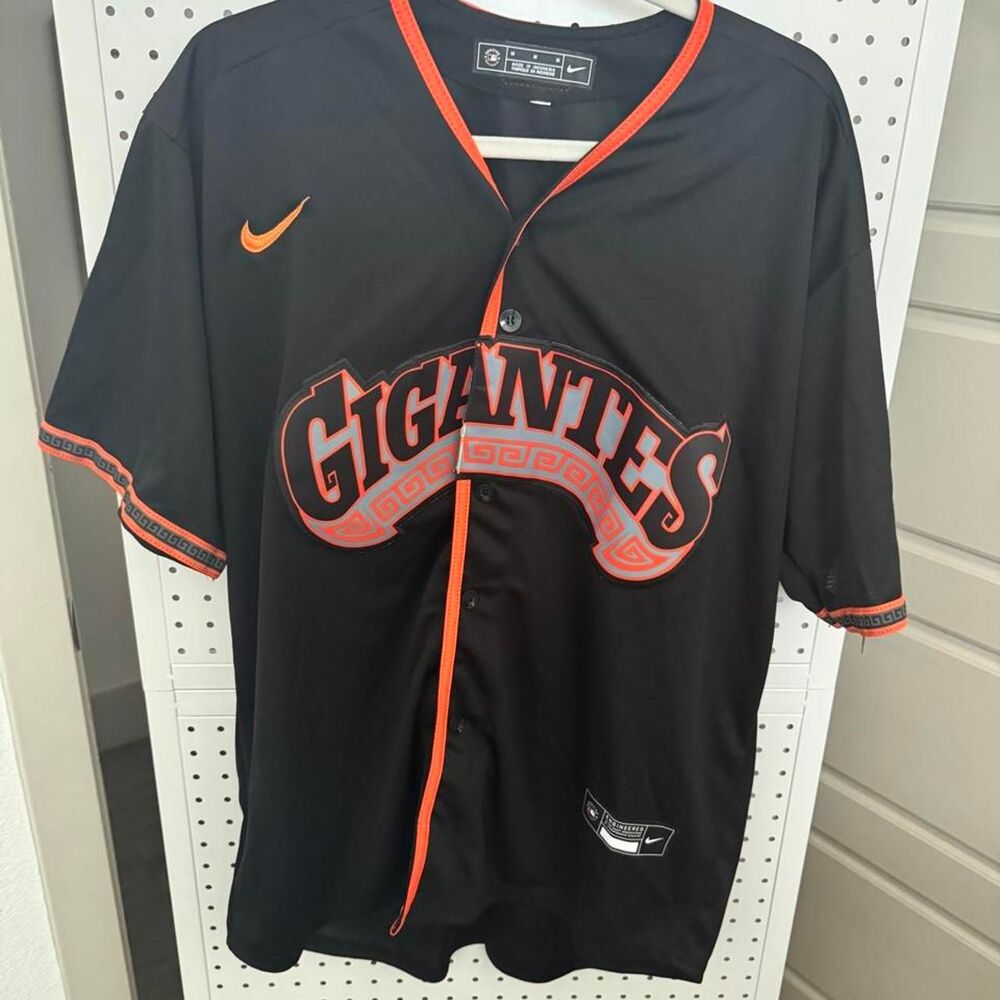 Nike San Francisco Giants Gigantes MLB Jersey Black Orange Medium